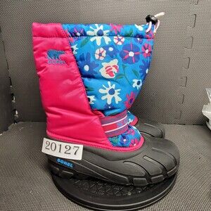 Sorel Waterproof Snow Boots Youth Sz 7 Pink Black Hight Booties Botas